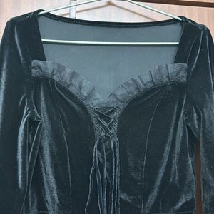 Women Black Velvet Top