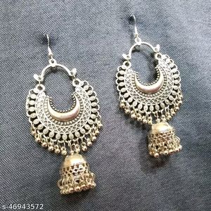 Oxidized Silver Jhumka Earring