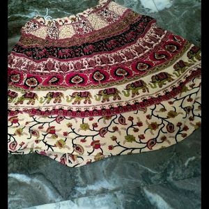 Cotton Printed Free Size Skirt.