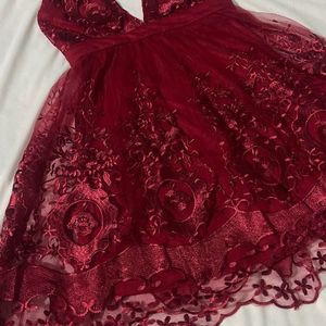 V neck tulle lace short  prom dress- Shein