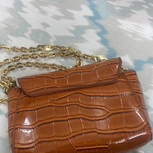 Tan New Sling Bag With Good Quality Adjustable Cha