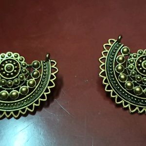 Golden Oxidised Earrings