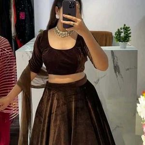 velvet choli lehenga