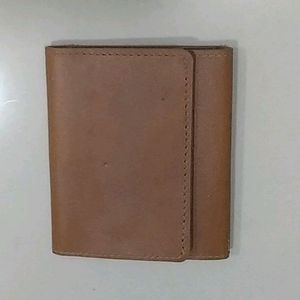 genuine leather 3 fold wallet