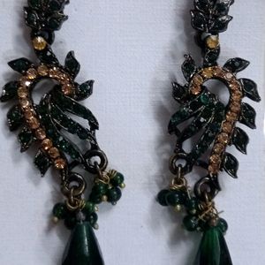 Victoria Polished Dark Green Earrings