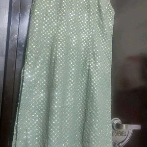 Greenish Grey Sharara Suit & Dupatta 34 Bust