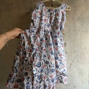 cotton dress with inner attached and sleeves cloth