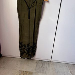 Olive Green Cotton Kurti