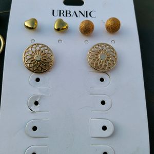 🎉Pack Of 6 Earrings Shiny And Gold Plated Trendy