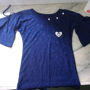 Very Fancy Strachable Neavy Blue Top For Girls