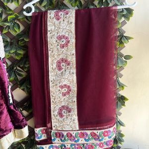 Wine Color Lehenga Choli Set