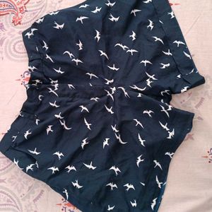 Bird Print Shorts,