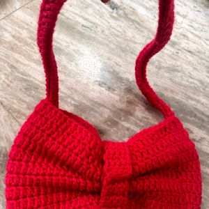 Crochet Bow Tote Bag