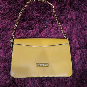 Dressberry Mustard Yellow Embellished Sling Bag