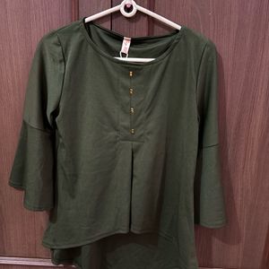 High-Low Olive Top