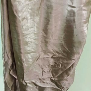 Satin Saree With High Neck Blouse