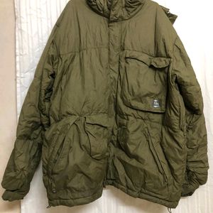 HELLY HANSEN JACKET GREEN GOOSE DOWN COAT HOODED