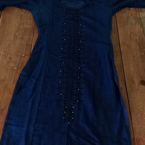 Navy Blue Beautiful Kurti 3/4 Sleeve