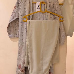 3 Piec COORD SET WITH JACKET,BLOUSE & PANT