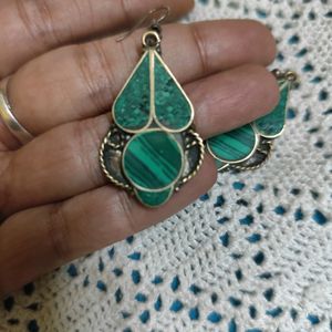 Antique Tibetan Green Danglers