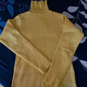 Yellow High-neck Sweater