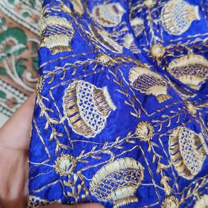 Brand New Embroidered Royal Blue Ethnic Blouse