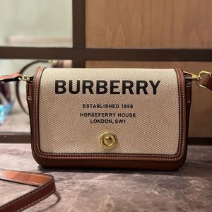 Burberry Hampshire Leather And Canvas Crossbody Ba