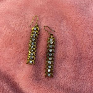 Golden Studded Dangling Earrings