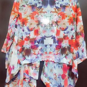 Multi Floral Print Shrug Type Top For Girl 36 Bust