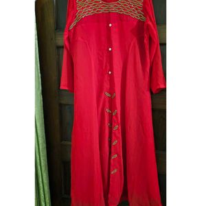 A Line Kurta Like Frock Having Front Cut Design