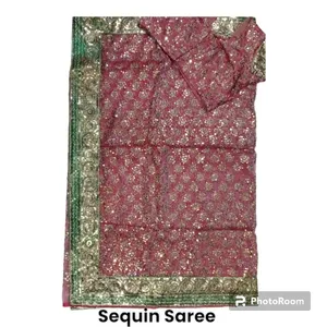 Party Wear Sequin Saree