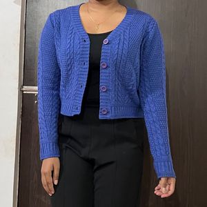 Dressbery Women Blue Cardigan Sweater