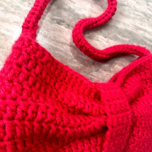 Crochet Bow Tote Bag