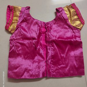 Pink Silk Pattu Pavadai/ Lehenga For 1 Yr