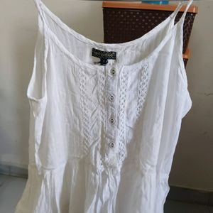 White Top For Women, Cut Sleeve