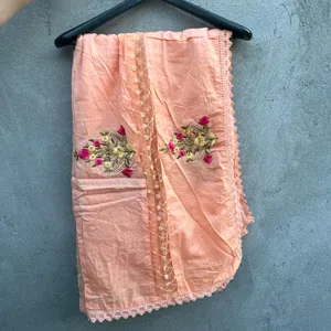 Heavy Embroidery And Lace Work Stole