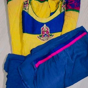 Yellow Anarkali Set