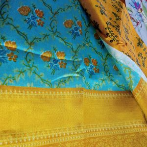 Gold Printed Saree