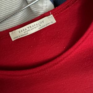 ZARA Red 3/4th Sleeve Top