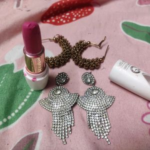 Earrings and Lipstick Combo