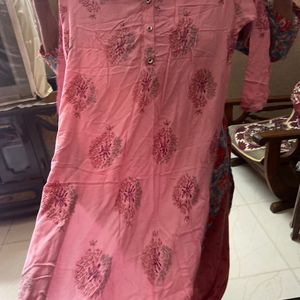 Pink Rayon Soft Kurti