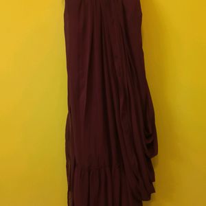 MAROON PURE GEORGETTE LAHENGA SAREE