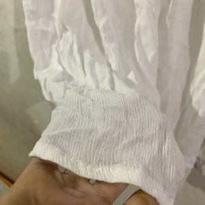 White Off Shoulder Flared Frock