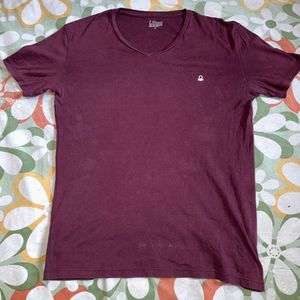 Man’s Beneton Cotton Purple T-shirt For Men