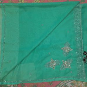 Women's Beautiful Seagreen Saree 💙