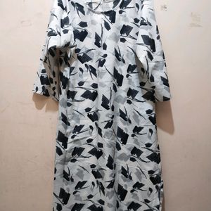 Black And White Abstract Print Kurti