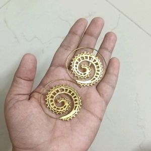 Circle Real Brass Earring. Bohemian Style