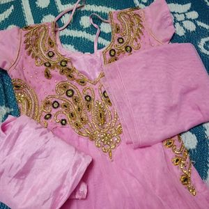 Baby Pink Festive Wear - Anarkali Type