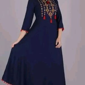 Rayon Embroidered Ethnic Gown