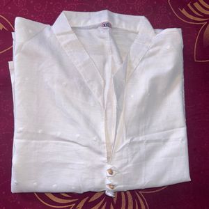 New XL White Chikenkari Cotton Kurti